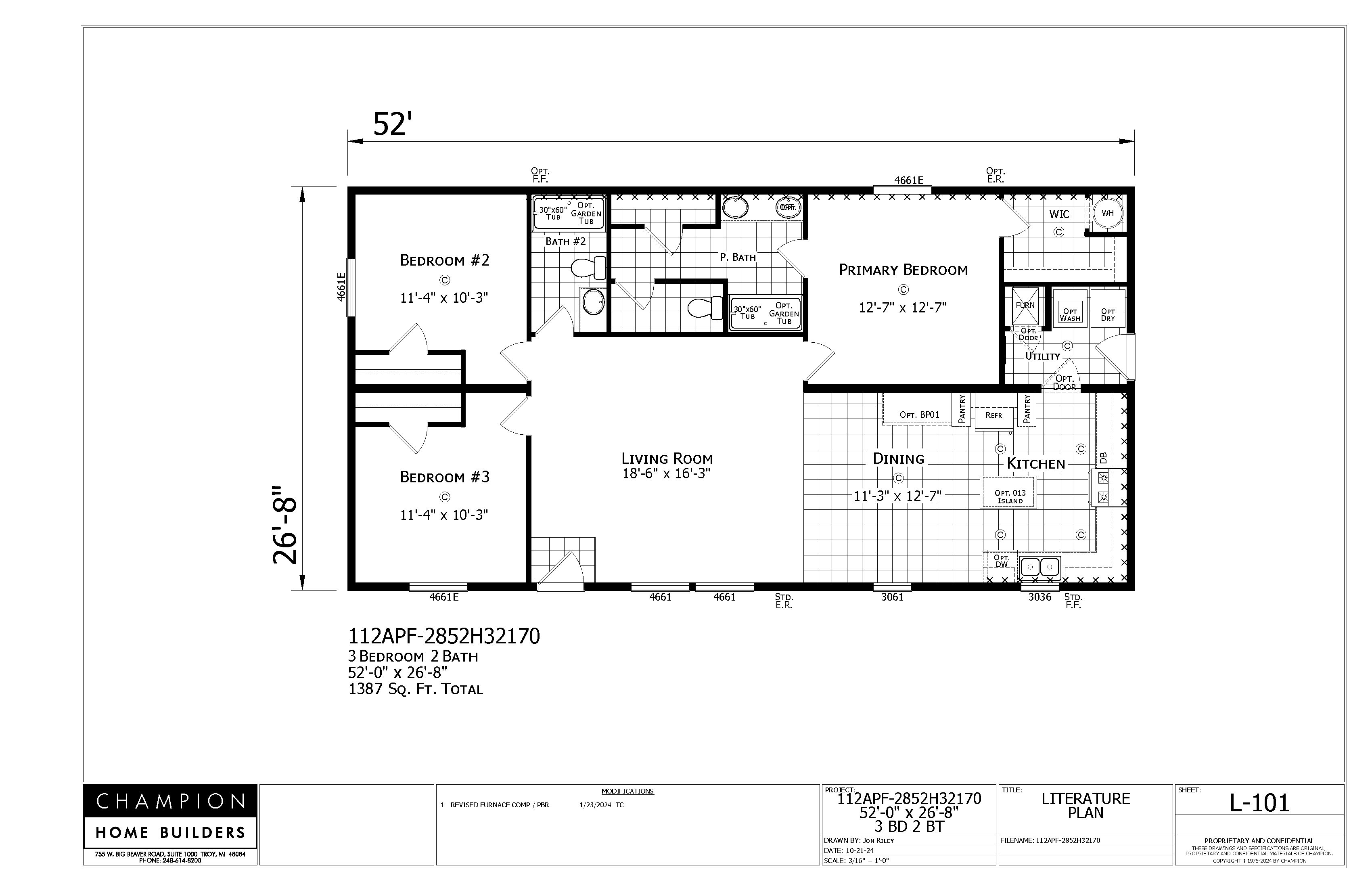 Brighton — 3 bed 2 bath manufactured home floor plan