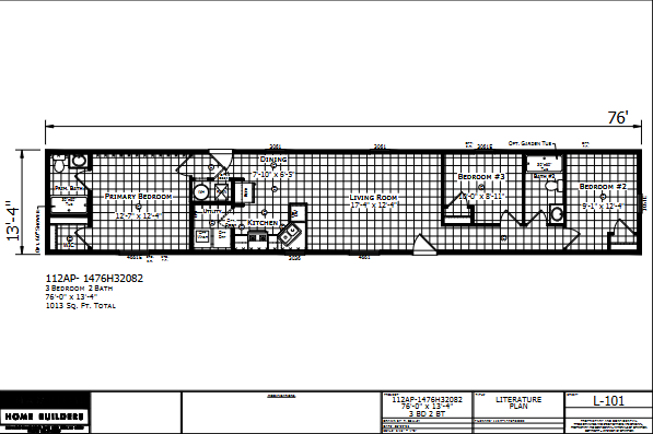 Dutch Aspire 1476H32082 — 3 bed 2 bath manufactured home floor plan