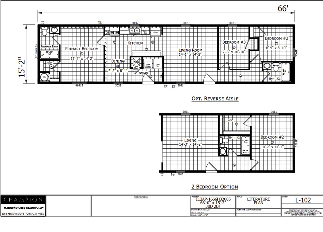 Dutch Aspire 1666H32085 — 3 bed 2 bath manufactured home floor plan