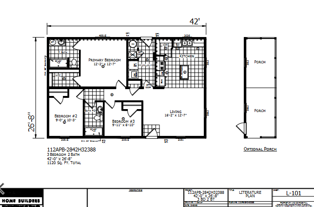 Appleton — 3 bed 2 bath manufactured home floor plan