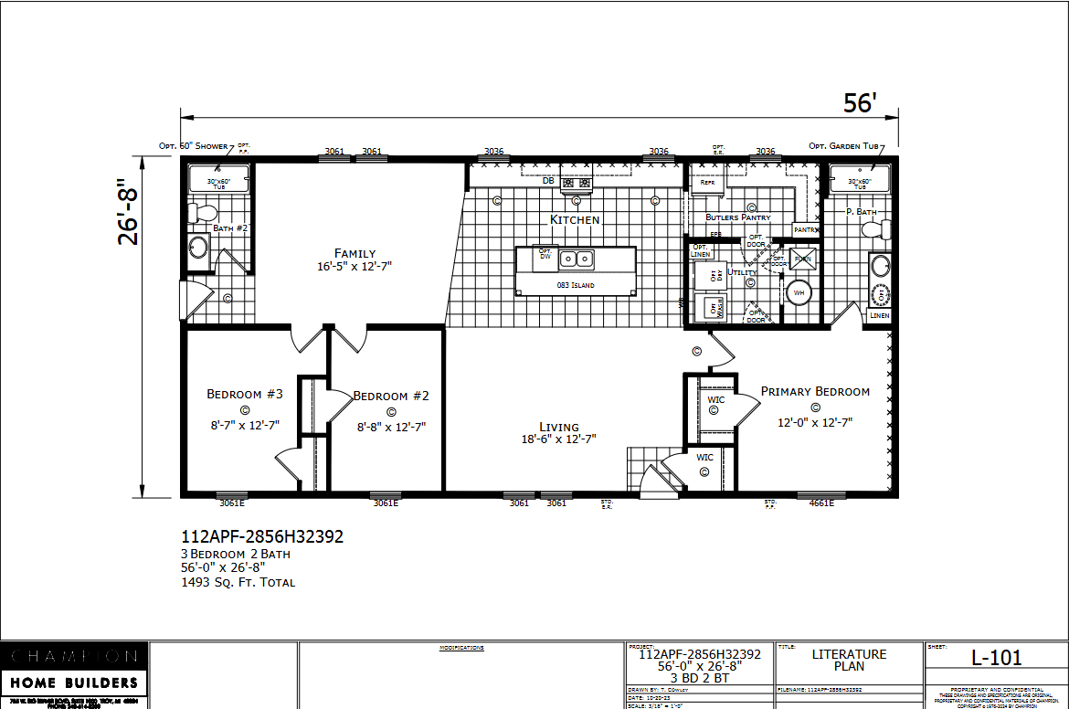Belvidere — 3 bed 2 bath manufactured home floor plan