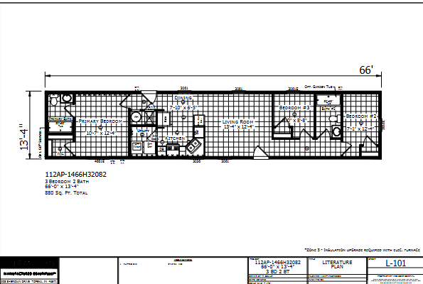 Dutch Aspire 1466H32082 — 3 bed 2 bath manufactured home floor plan