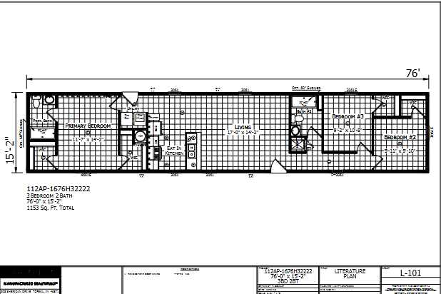 Dutch Aspire1676H32222 — 3 bed 2 bath manufactured home floor plan