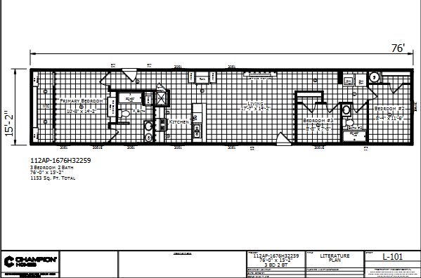 Dutch Aspire1676H32259 — 3 bed 2 bath manufactured home floor plan