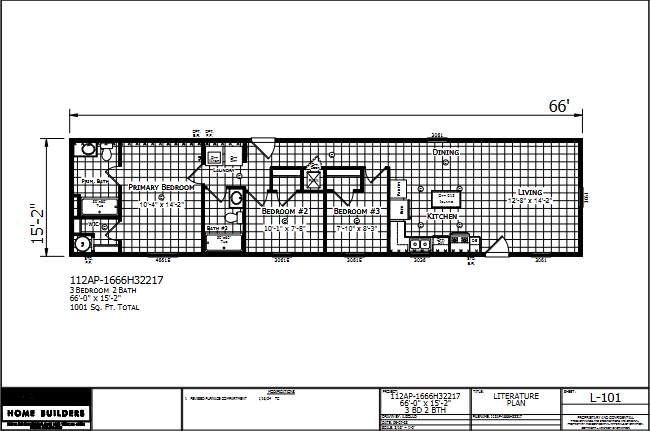 Dutch Aspire 1666H32217 — 3 bed 2 bath manufactured home floor plan