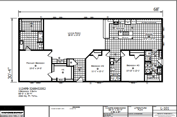 3268H32052 Dutch Aspire Madison — 3 bed 2 bath manufactured home floor plan