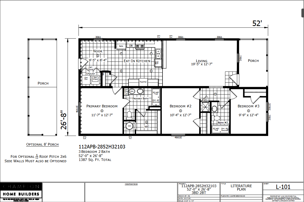 Pontiac — 3 bed 2 bath manufactured home floor plan