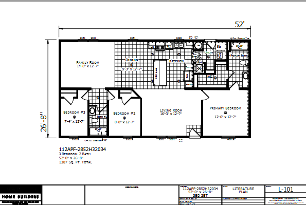 Ventura — 3 bed 2 bath manufactured home floor plan